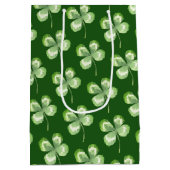 四つ葉クローバー水彩 ミディアムペーパーバッグ (裏面)