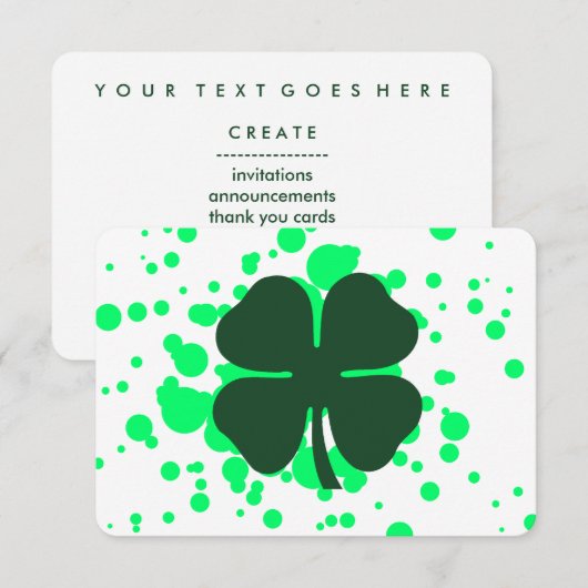 四つ葉クローバー 招待状 (正面/裏面)