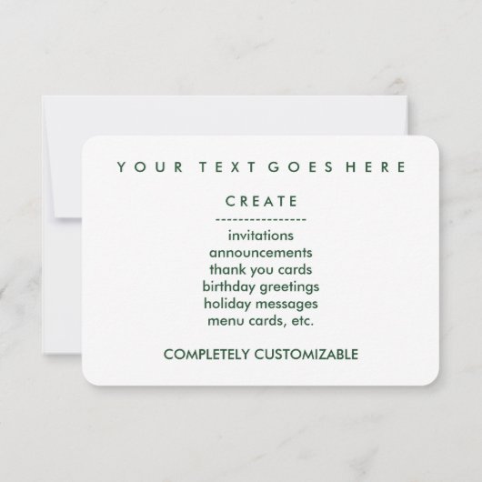 四つ葉クローバー 招待状 (裏面)