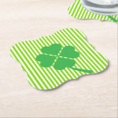 四つ葉クローバー – 聖パトリックの日柄 ペーパーコースター (アングル)