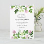 四つ葉クローバー | Shamrockの葉 |赤ちゃんシャワー 招待状 (スタンド正面)
