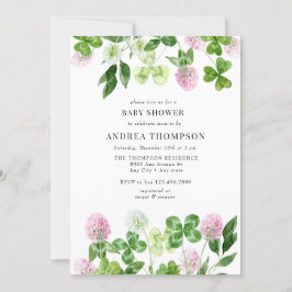 四つ葉クローバー | Shamrockの葉 |赤ちゃんシャワー 招待状