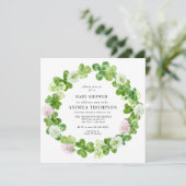 四つ葉クローバー | Shamrockの葉 |赤ちゃんシャワー 招待状 (スタンド正面)