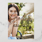 四エレガント光卒業箔招待状 箔招待状 (正面)