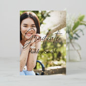 四エレガント光卒業箔招待状 箔招待状 (立ち正面)