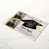 四エレガント写真卒業 箔招待状 (回転した状態)