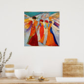 四カラフルつの天使の光を印象派に与える ポスター (キッチン)