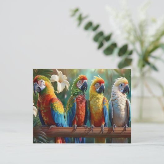 四カラフル人 ポストカード (スタンド正面)