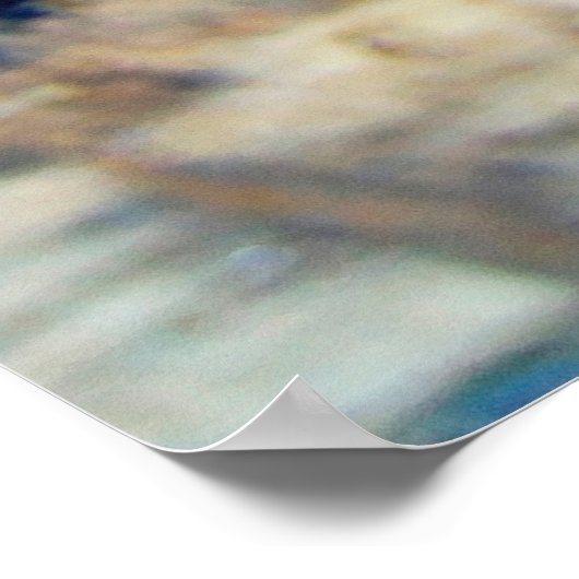 四カラフル分石の自然の石壁のパターン ポスター (角)