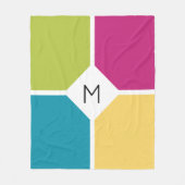 四カラフル分詞 |夏色 |モノグラム フリースブランケット (正面)