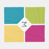 四カラフル分詞 |夏色 |モノグラム フリースブランケット (正面(横))