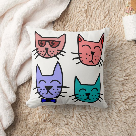 四クール猫枕 クッション (ブランケット)