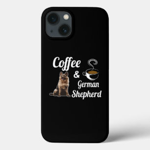 四コーヒーとジャーマンシェパード iPhone 13ケース