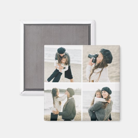 四シンプル光磁石のパーソナライズされた格子 マグネット (正面/裏面)