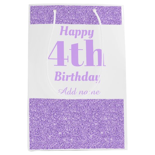 四スタイリッシュパーソナライズされた歳の誕生日抱き枕 ミディアムペーパーバッグ (正面)