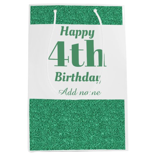 四スタイリッシュパーソナライズされた歳の誕生日抱き枕 ミディアムペーパーバッグ (正面)