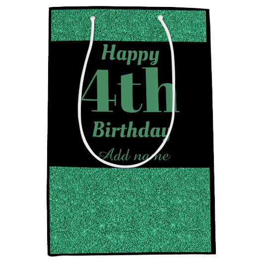 四スタイリッシュパーソナライズされた歳の誕生日抱き枕 ミディアムペーパーバッグ (正面)