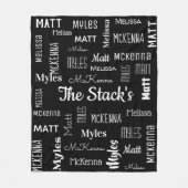 四パーソナライズされたつのフォントの一クール科 フリースブランケット (正面)