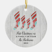 四パーソナライズされたストッキングの一お洒落科 セラミックオーナメント (正面)