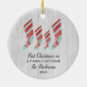 四パーソナライズされたストッキングの一お洒落科 セラミックオーナメント (裏面)