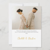 四パーソナライズされた写結婚真 サンキューカード (裏面)