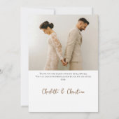 四パーソナライズされた写結婚真 サンキューカード (裏面)