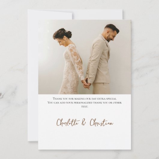 四パーソナライズされた写結婚真 サンキューカード (裏面)