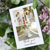 四パーソナライズされた写結婚真 サンキューカード