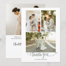 四パーソナライズされた写結婚真 サンキューカード
