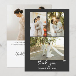 四パーソナライズされた写結婚真 サンキューカード
