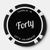 四パーソナライズされた十四百四十誕生日 ポーカーチップ (裏面)