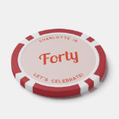 四パーソナライズされた十四百四十誕生日 ポーカーチップ (シングル)