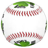 四パーソナライズされた葉クローバーラッキー ソフトボール (裏面)