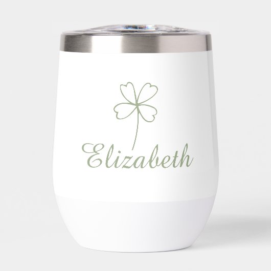四パーソナライズされた葉クローバー旅行水瓶 (正面)