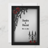 四フランスの分のゴシック結婚テーマ 招待状 (裏面)