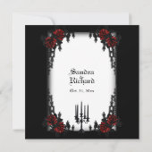 四フランスの分ゴシックテーマ結婚式招待状 招待状 (裏面)