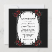 四フランスの分ゴシックテーマ結婚式招待状 招待状 (正面)