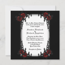 四フランスの分ゴシックテーマ結婚式招待状 招待状