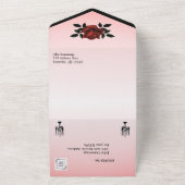 四フランスの分ゴシックバラ結婚式招待状 オールインワン招待状 (外側)