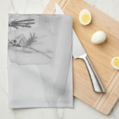 四ボトル白花 キッチンタオル (四つ折り)