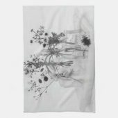 四ボトル白花 キッチンタオル (縦)