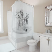 四ボトル白花 シャワーカーテン (インサイチュ)