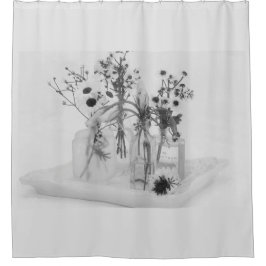 四ボトル白花 シャワーカーテン