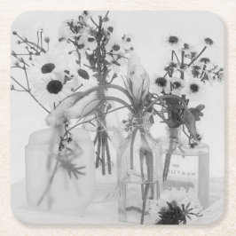 四ボトル白花 スクエアペーパーコースター