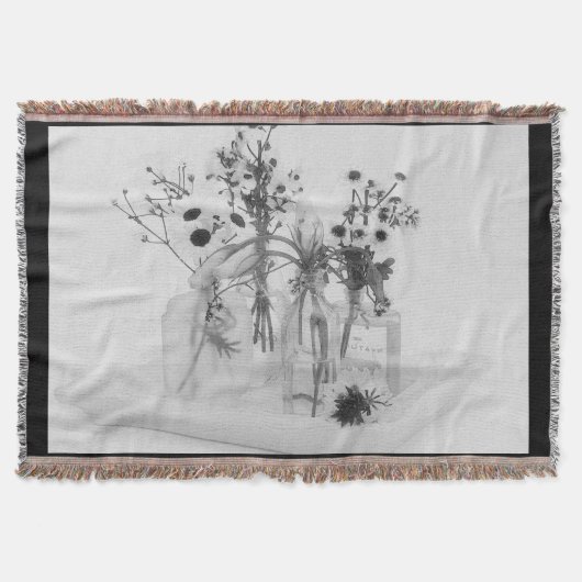 四ボトル白花 スローブランケット (正面)