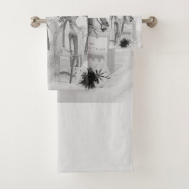 四ボトル白花 バスタオルセット