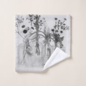 四ボトル白花 バスタオルセット (ウォッシュタオル)