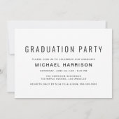 四ミニマルモダン写真卒業パーティー 招待状 (裏面)