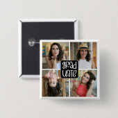 四モダンカスタム卒業写真コラージュ 缶バッジ (正面&裏面)