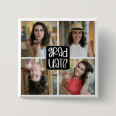 四モダンカスタム卒業写真コラージュ 缶バッジ (正面)